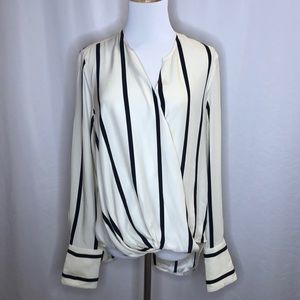 COPY - Rag & Bone Max wrap-effect striped silk blouse.szM